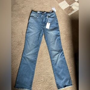 Good American Straight Leg Blue Jeans